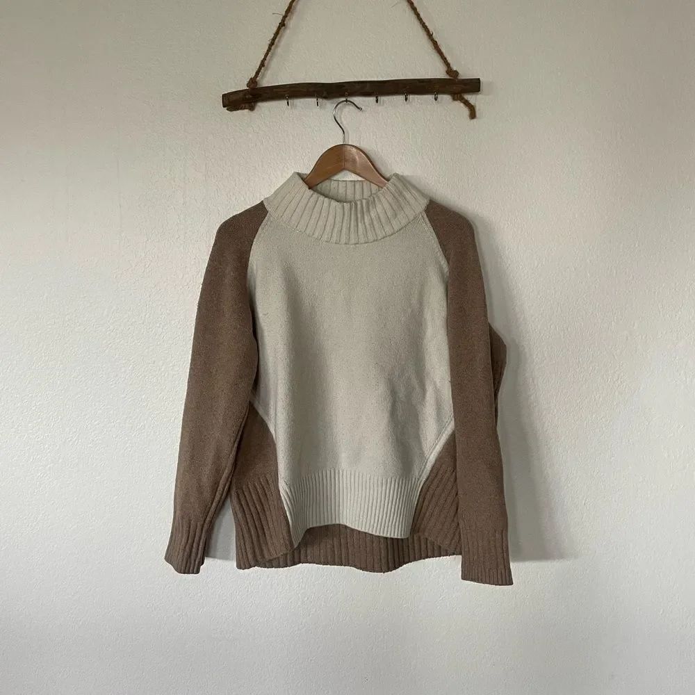 Neutral colorblock sweater